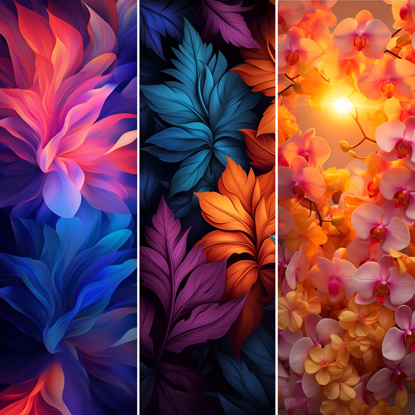 Floral Symphony: Midnight Blooms Wallpaper 🌸