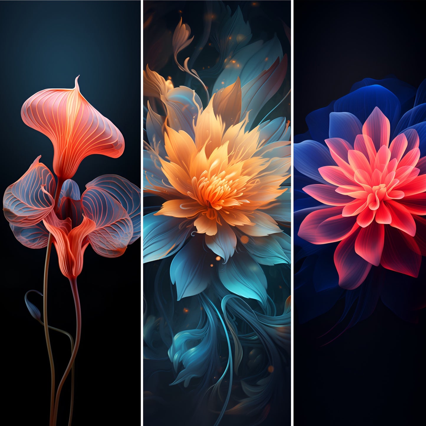 Floral Symphony: Midnight Blooms Wallpaper 🌸